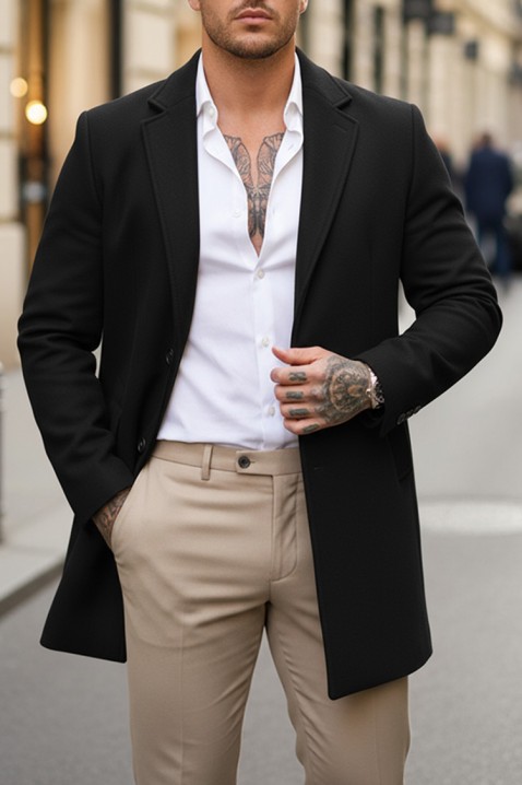 Muški kaput DERKEDO BLACK, Boja: crna, IVET.HR - MODERNA ODJEĆA