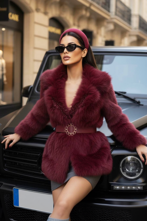 Kaput MEMELONDA BORDO, Boja: bordo, IVET.HR - MODERNA ODJEĆA