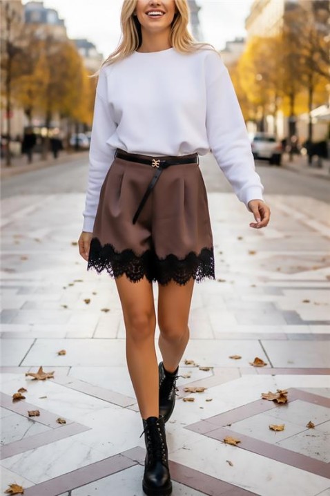 Kratke hlače BELVENDA BROWN, Boja: smeđa, IVET.HR - MODERNA ODJEĆA