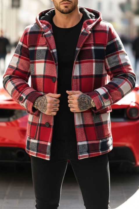 Muški kaput STERFO RED, Boja: crvena, IVET.HR - MODERNA ODJEĆA