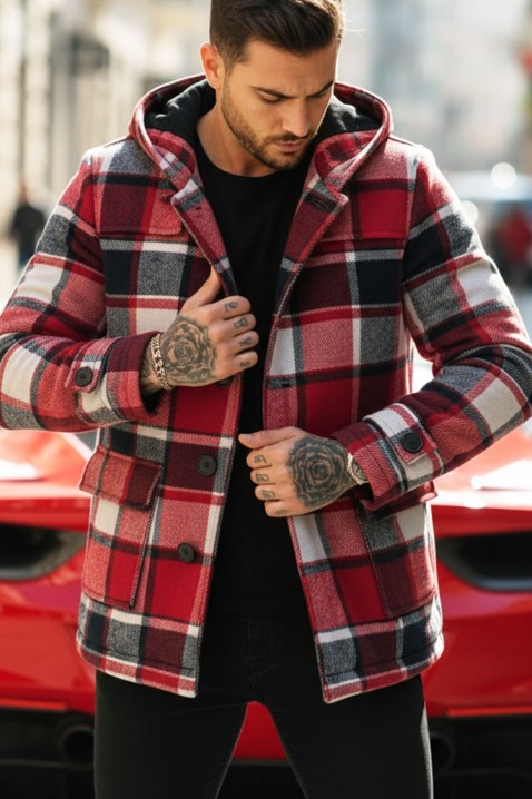 Muški kaput STERFO RED, Boja: crvena, IVET.HR - MODERNA ODJEĆA