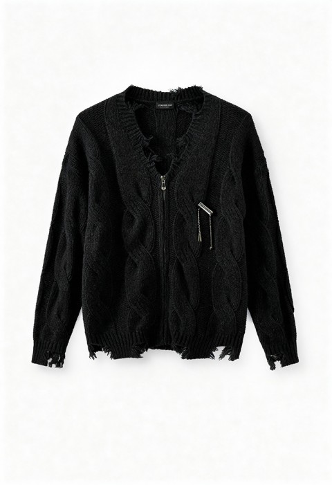 Muški kardigan JOLZERO BLACK, Boja: crna, IVET.HR - MODERNA ODJEĆA