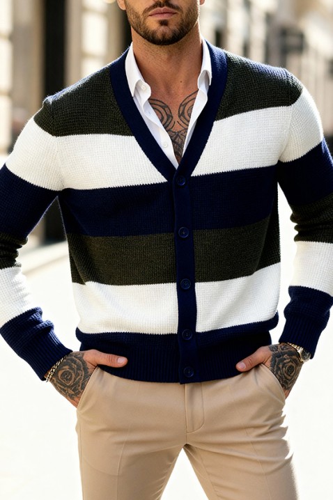 Muški kardigan LOBRELO KHAKI, Boja: kaki, IVET.HR - MODERNA ODJEĆA