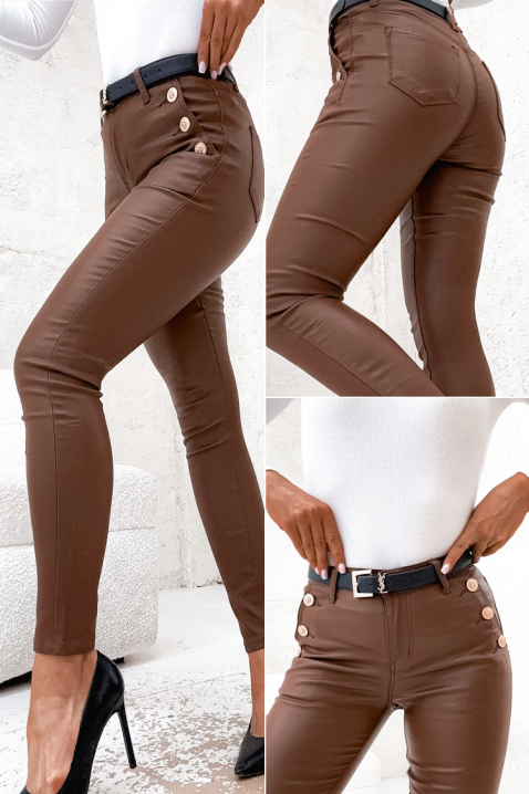 Hlače TEBRIADA, Boja: smeđa, IVET.HR - MODERNA ODJEĆA