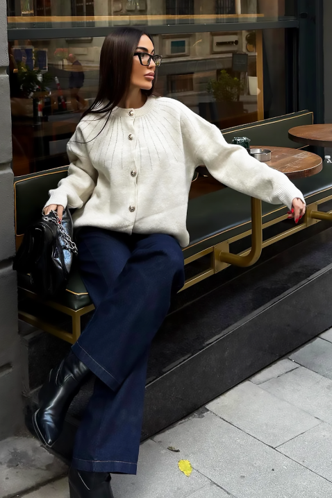 Kardigan KRODELSA ECRU, Boja: drap, IVET.HR - MODERNA ODJEĆA