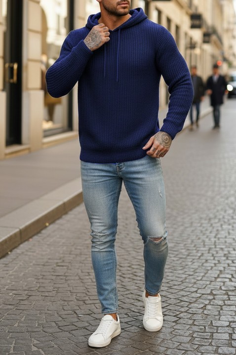 Muški džemper JEROLDO NAVY, Boja: tamnoplava, IVET.HR - MODERNA ODJEĆA
