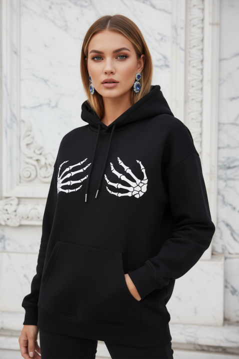 Dukserica SKELETINA, Boja: crna, IVET.HR - MODERNA ODJEĆA