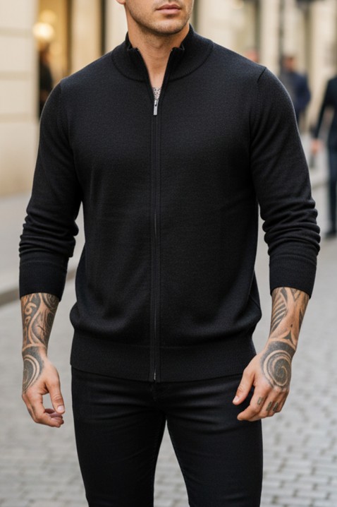 Muški kardigan KAROLDI BLACK, Boja: crna, IVET.HR - MODERNA ODJEĆA