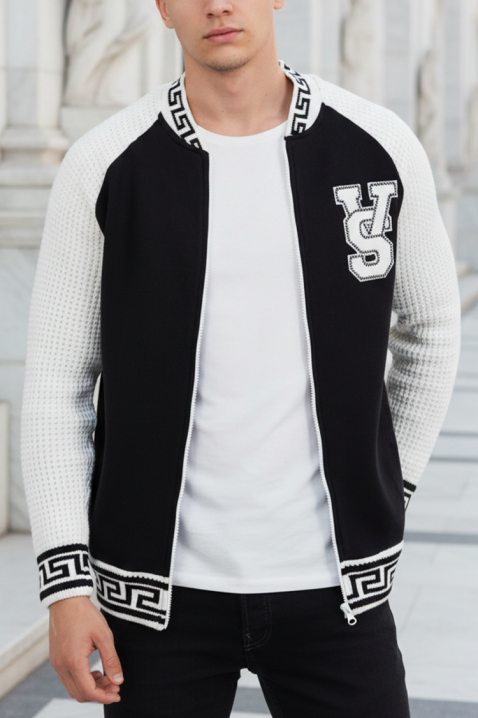 Muški kardigan KREFOZ BLACK, Boja: crna, IVET.HR - MODERNA ODJEĆA