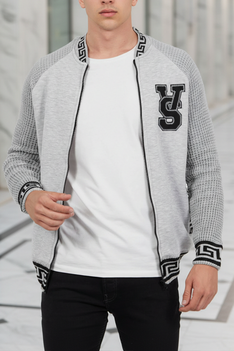 Muški kardigan KREFOZ GREY, Boja: siva, IVET.HR - MODERNA ODJEĆA