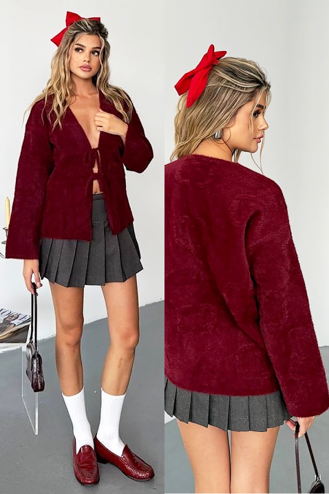 Kardigan PLAVINZA, Boja: bordo, IVET.HR - MODERNA ODJEĆA