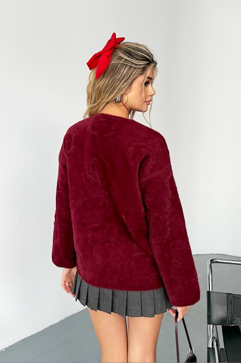 Kardigan PLAVINZA, Boja: bordo, IVET.HR - MODERNA ODJEĆA