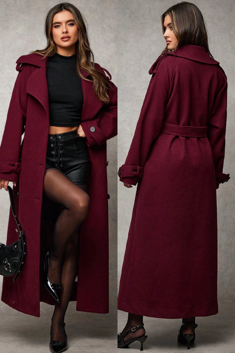 Kaput PREMIELA BORDO, Boja: bordo, IVET.HR - MODERNA ODJEĆA