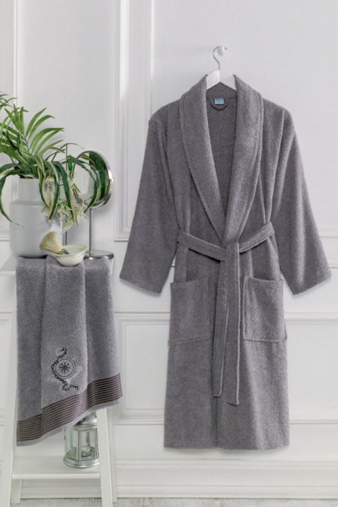 Set ogrtača i ručnika DRONEIFA GREY, Boja: siva, IVET.HR - MODERNA ODJEĆA