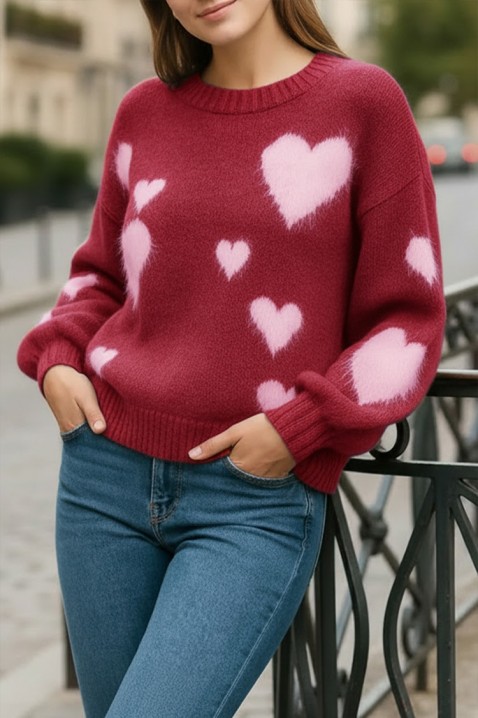 Džemper NABLILZA BORDO, Boja: bordo, IVET.HR - MODERNA ODJEĆA