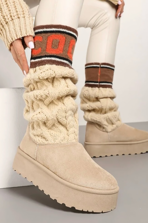 Čizme KARMENZA ECRU, Boja: drap, IVET.HR - MODERNA ODJEĆA