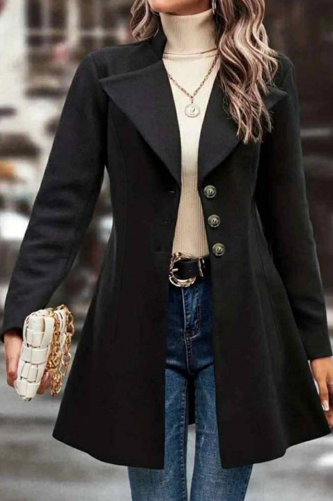 Kaput MENDIONA BLACK, Boja: crna, IVET.HR - MODERNA ODJEĆA