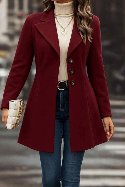 Kaput MENDIONA BORDO, Boja: bordo, IVET.HR - MODERNA ODJEĆA