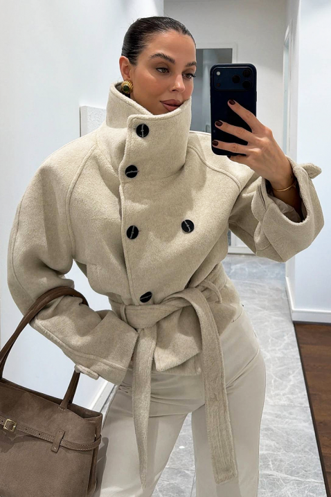 Kaput GREIONA ECRU, Boja: drap, IVET.HR - MODERNA ODJEĆA