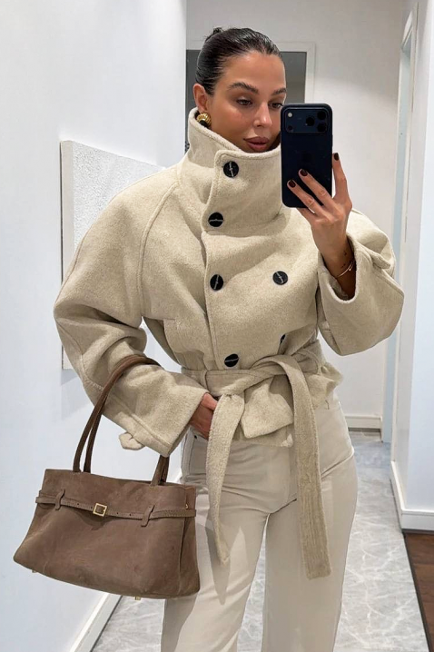 Kaput GREIONA ECRU, Boja: drap, IVET.HR - MODERNA ODJEĆA