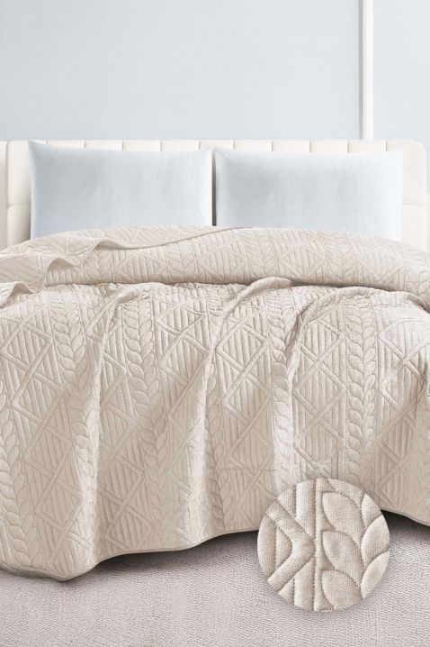 Prekrivač BORFELVA ECRU 200х220 cm, Boja: drap, IVET.HR - MODERNA ODJEĆA