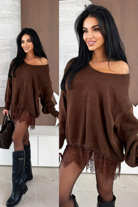 Džemper LARZINA BROWN, Boja: smeđa, IVET.HR - MODERNA ODJEĆA