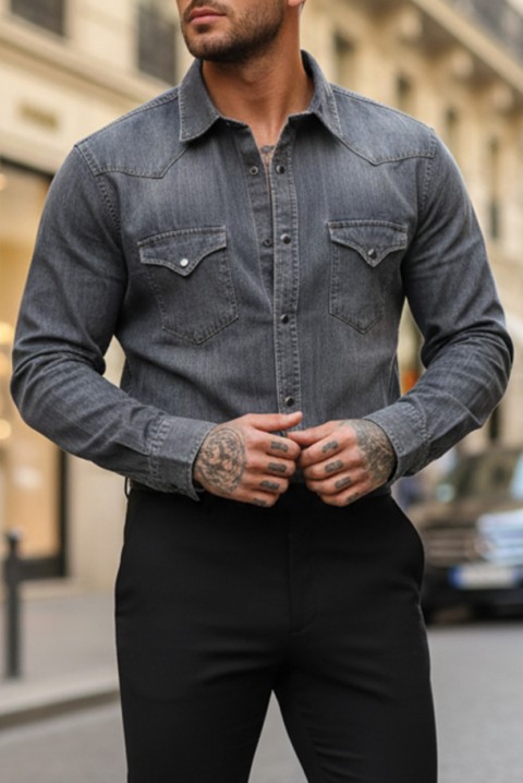 Muška košulja TORMER GREY, Boja: tamnoplava, IVET.HR - MODERNA ODJEĆA