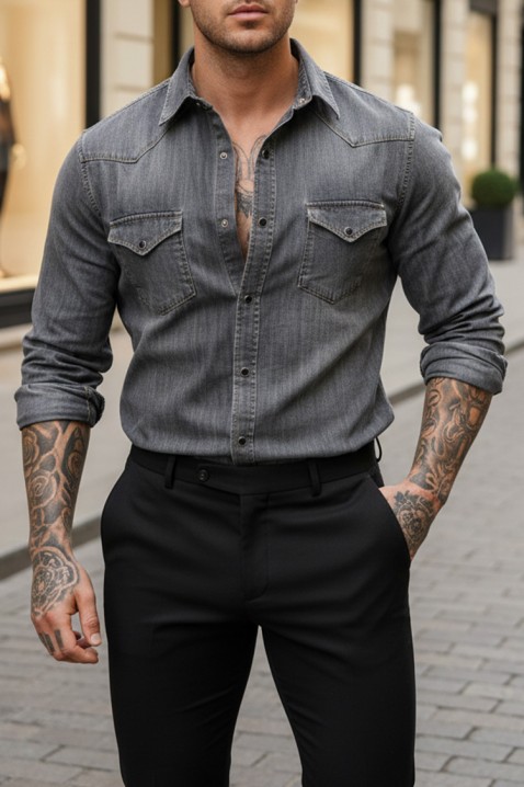 Muška košulja TORMER GREY, Boja: tamnoplava, IVET.HR - MODERNA ODJEĆA