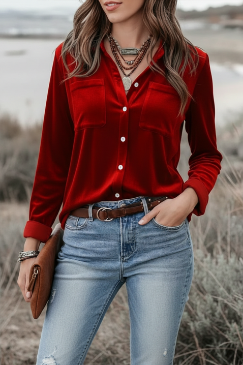 Ženska košulja GILVELZA RED, Boja: crvena, IVET.HR - MODERNA ODJEĆA