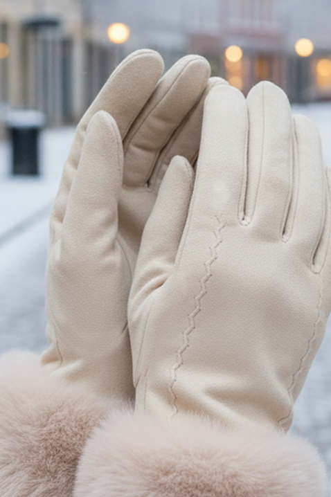 Ženske rukavice POLIARZA ECRU, Boja: drap, IVET.HR - MODERNA ODJEĆA