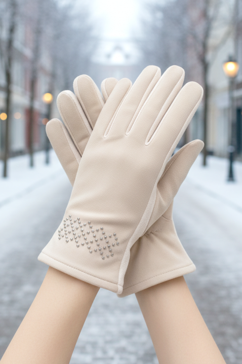 Ženske rukavice VAKALZA ECRU, Boja: drap, IVET.HR - MODERNA ODJEĆA