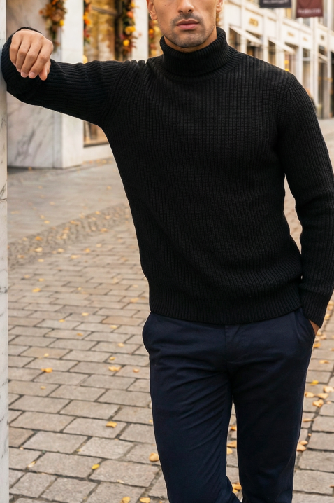 Muški džemper BERFEN BLACK, Boja: crna, IVET.HR - MODERNA ODJEĆA