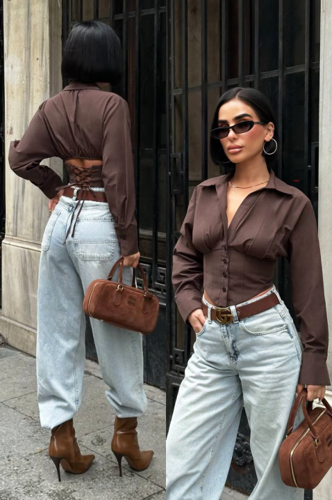 Ženska košulja BANSOLTA BROWN, Boja: smeđa, IVET.HR - MODERNA ODJEĆA