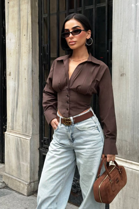 Ženska košulja BANSOLTA BROWN, Boja: smeđa, IVET.HR - MODERNA ODJEĆA