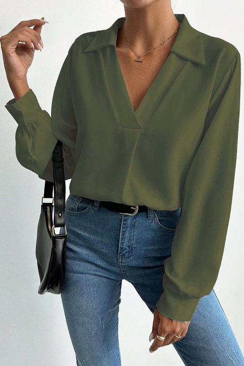 Ženska bluza MIOHEZA KHAKI, Boja: kaki, IVET.HR - MODERNA ODJEĆA