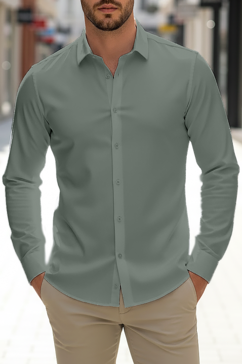 Muška košulja FERIZO KHAKI, Boja: kaki, IVET.HR - MODERNA ODJEĆA