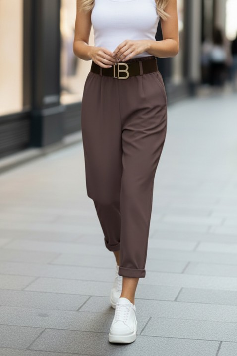 Hlače LOVRENZA MOCHA, Boja: moka, IVET.HR - MODERNA ODJEĆA