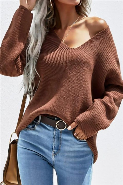 Džemper LEVROLDA BROWN, Boja: smeđa, IVET.HR - MODERNA ODJEĆA