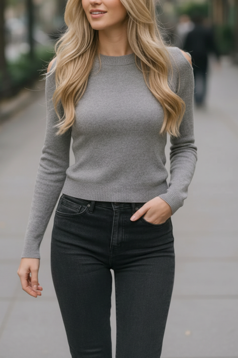 Džemper ABELMODA GREY, Boja: siva, IVET.HR - MODERNA ODJEĆA