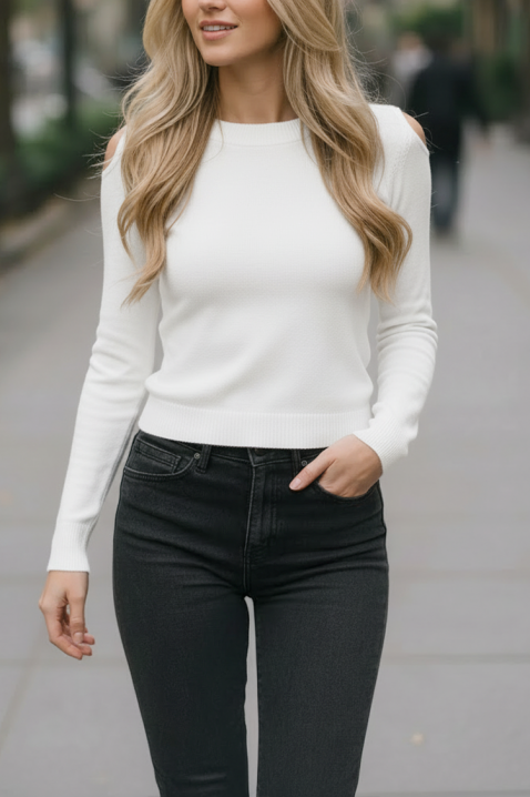 Džemper ABELMODA WHITE, Boja: bijela, IVET.HR - MODERNA ODJEĆA