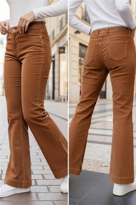 Hlače BERVOLZA, Boja: svjetlosmeđa, IVET.HR - MODERNA ODJEĆA