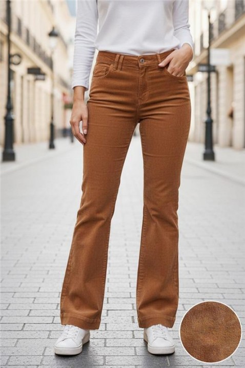 Hlače BERVOLZA, Boja: svjetlosmeđa, IVET.HR - MODERNA ODJEĆA