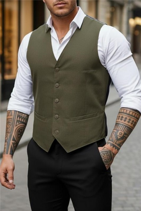 Muški prsluk BROZON KHAKI, Boja: kaki, IVET.HR - MODERNA ODJEĆA