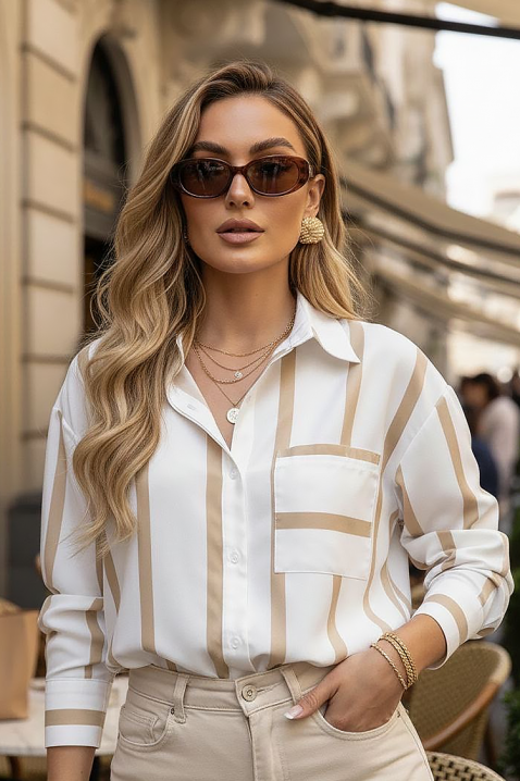 Ženska košulja BARIOLA BEIGE, Boja: bež, IVET.HR - MODERNA ODJEĆA