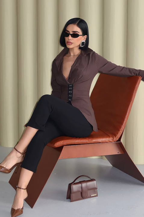 Ženska košulja ZALORENA BROWN, Boja: smeđa, IVET.HR - MODERNA ODJEĆA