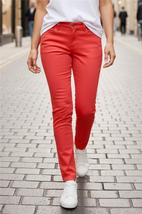 Hlače TOXERA, Boja: koraljna, IVET.HR - MODERNA ODJEĆA
