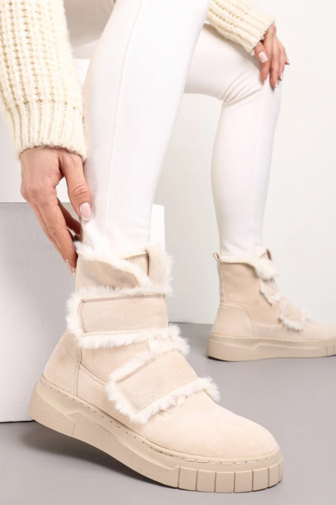 Ženske čizme ZALVRINDA ECRU, Boja: drap, IVET.HR - MODERNA ODJEĆA