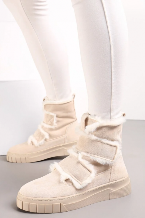 Ženske čizme ZALVRINDA ECRU, Boja: drap, IVET.HR - MODERNA ODJEĆA