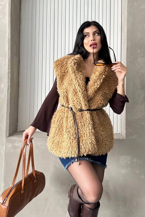 Prsluk TRENDYNA CAMEL, Boja: svjetlosmeđa, IVET.HR - MODERNA ODJEĆA