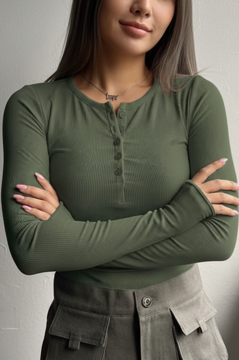 Ženska bluza ZAFROLDA KHAKI, Boja: kaki, IVET.HR - MODERNA ODJEĆA